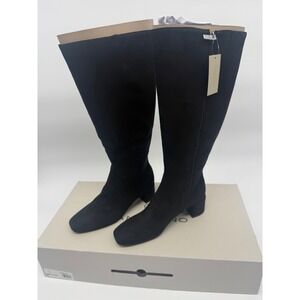 Bandolino Adyson3 Women's 9.5M Black Suede Wide Calf Knee High Boots NIB